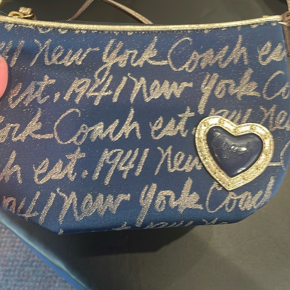 Coach Signature Script Lurex Crossbody